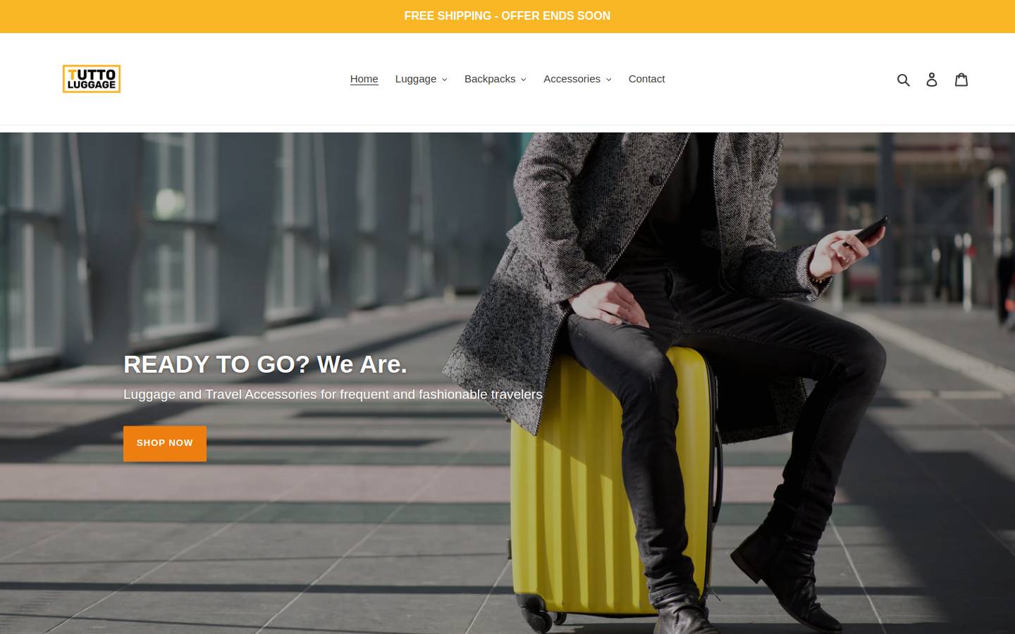 tuttoluggage.com homepage screenshot