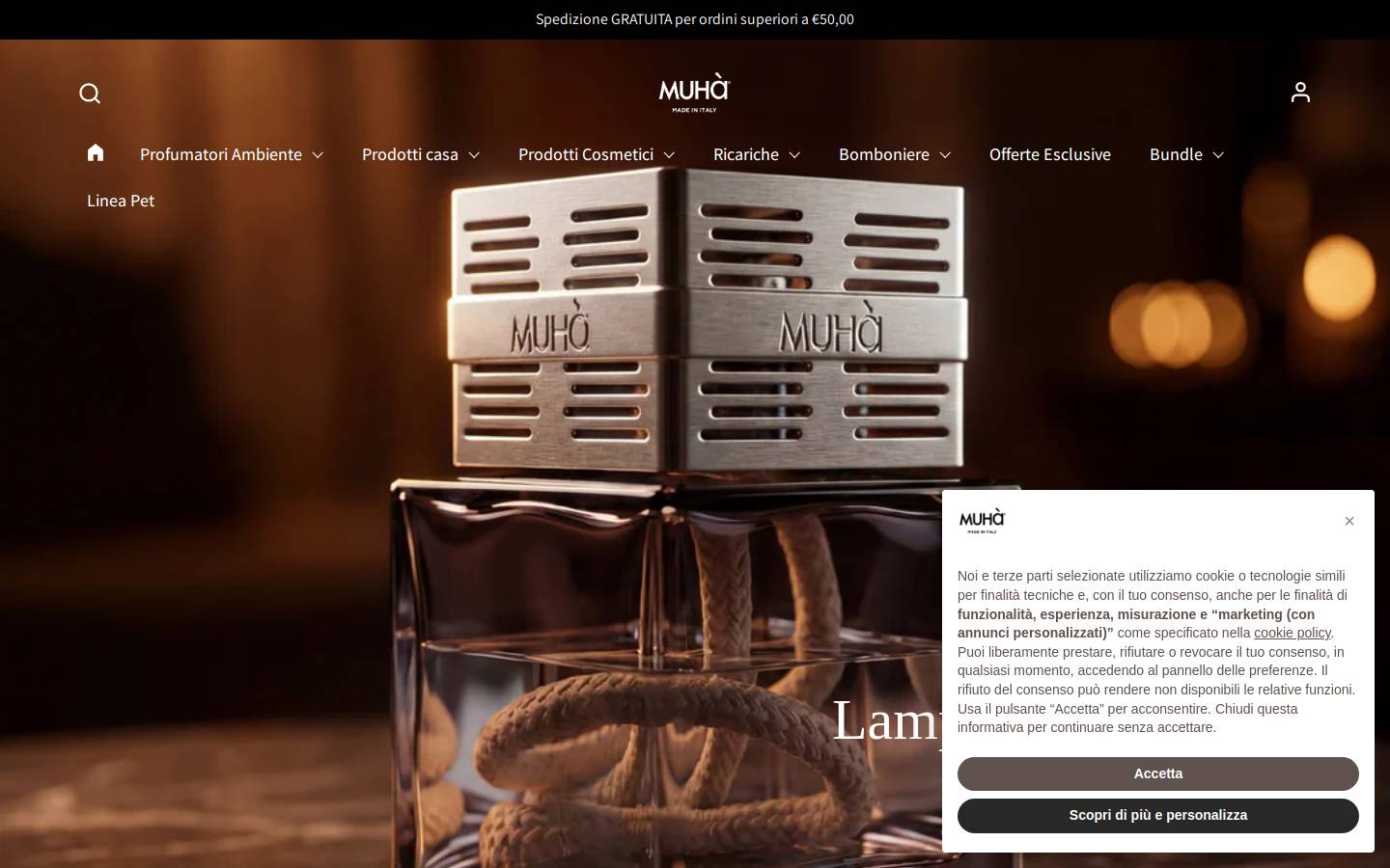 Muhà homepage screenshot