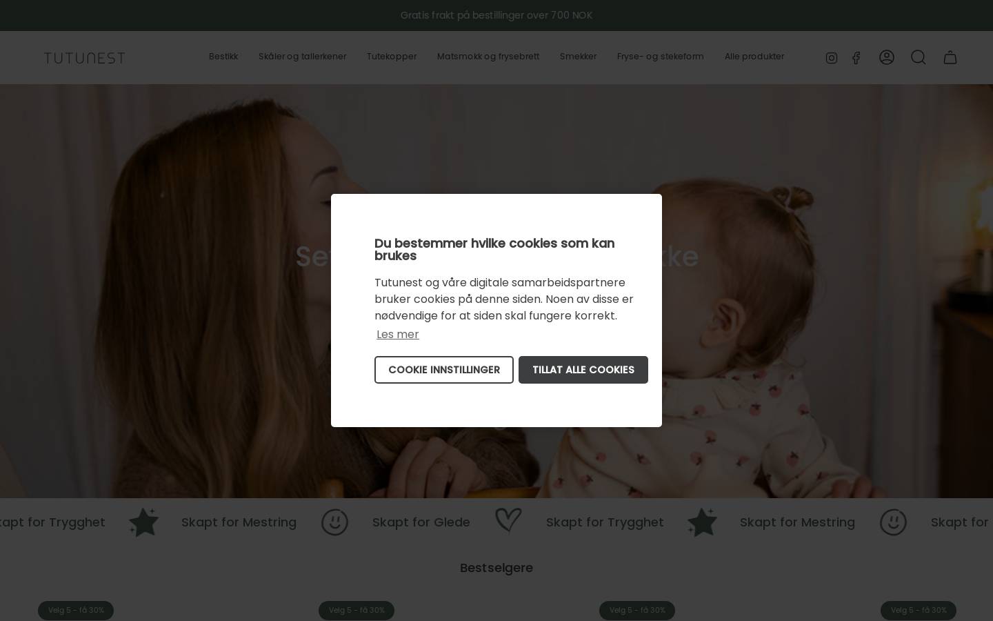 tutunest.no homepage screenshot