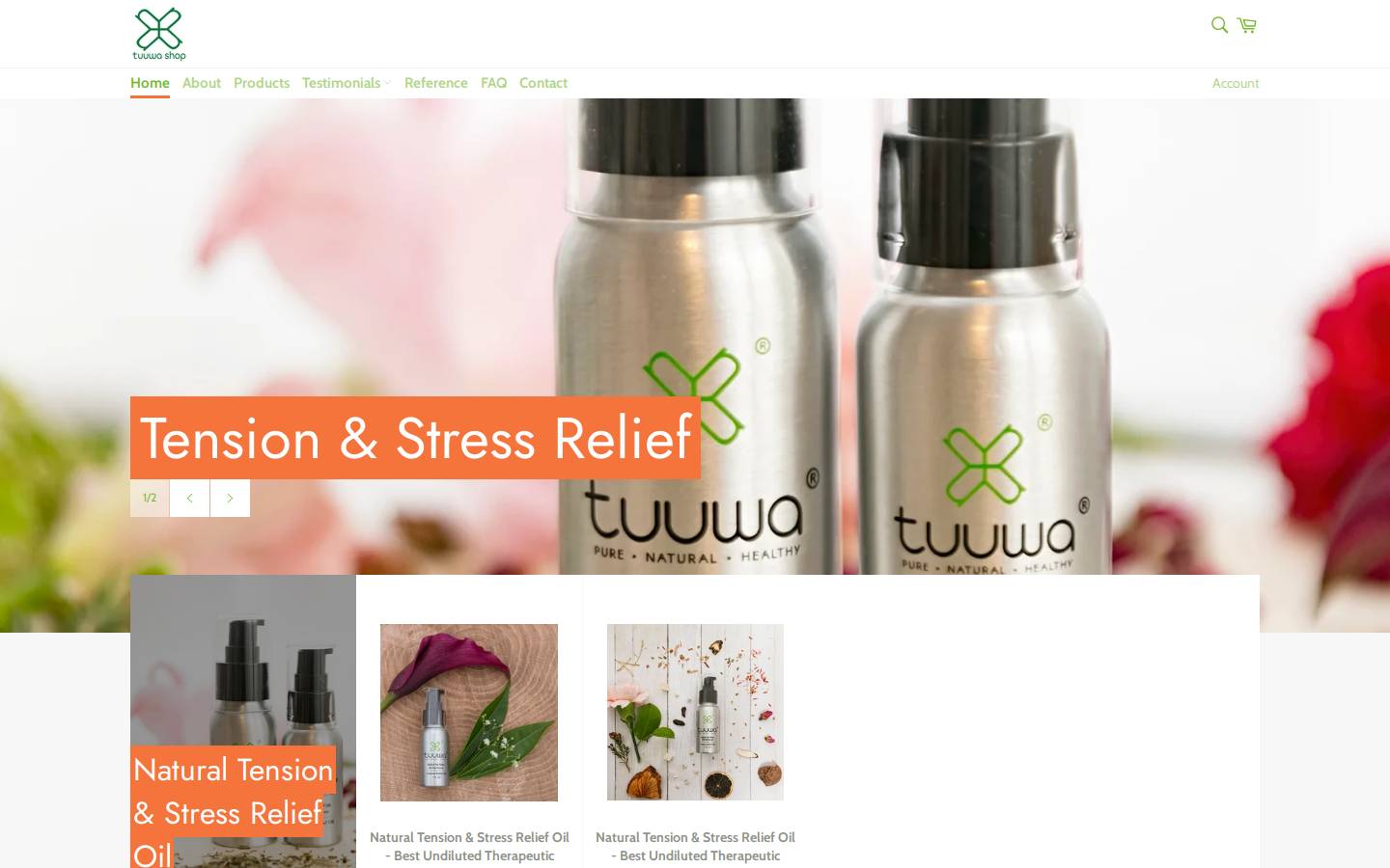 tuuwashop.com homepage screenshot