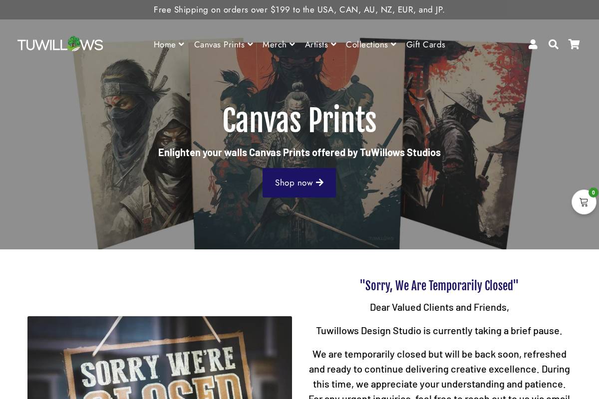 tuwillows.com homepage screenshot