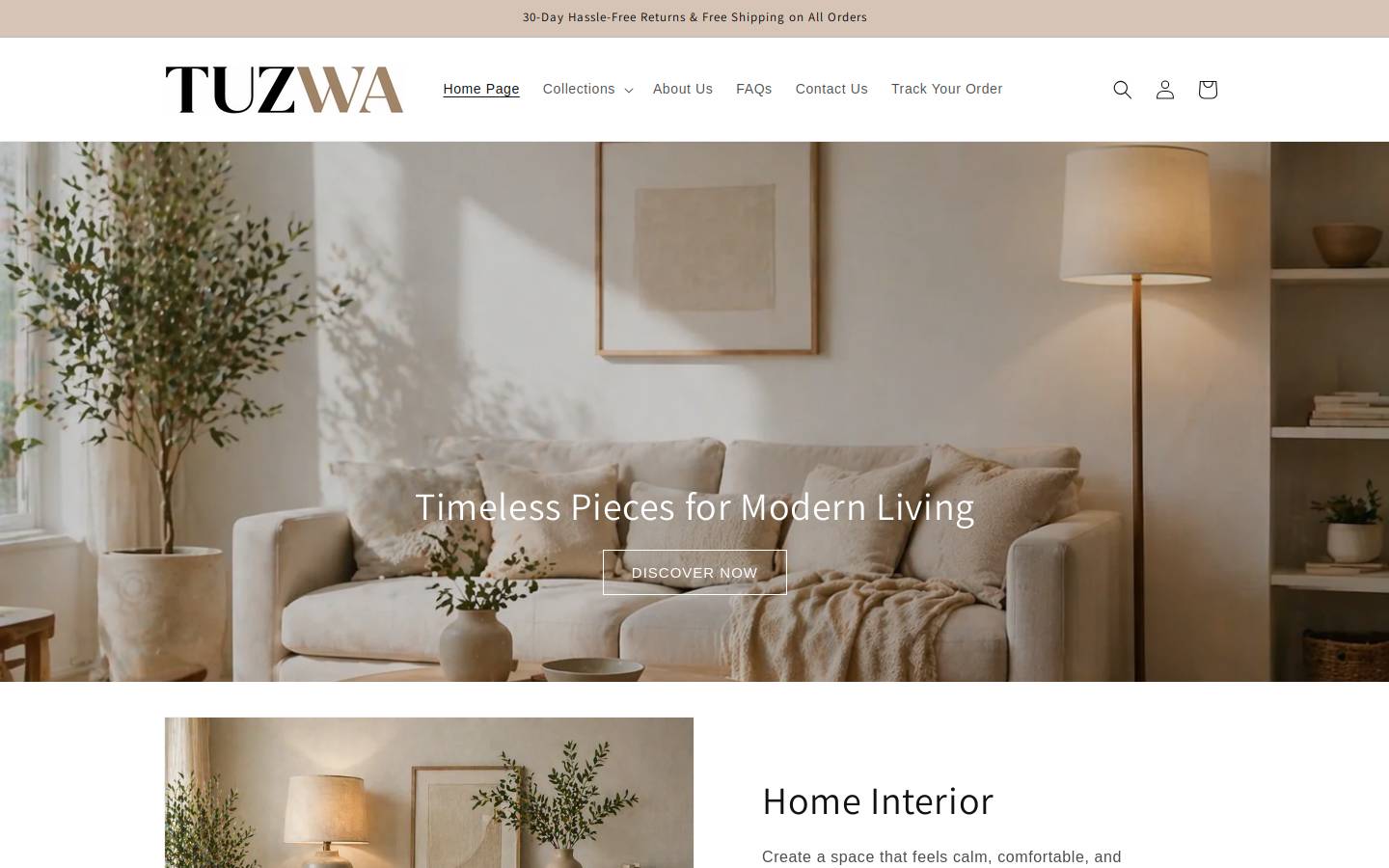 tuzwa.com homepage screenshot
