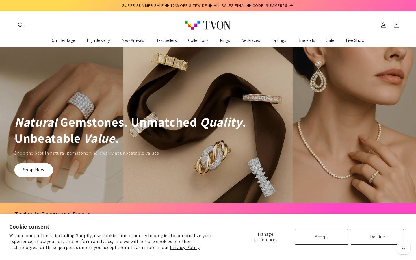 TVON homepage screenshot