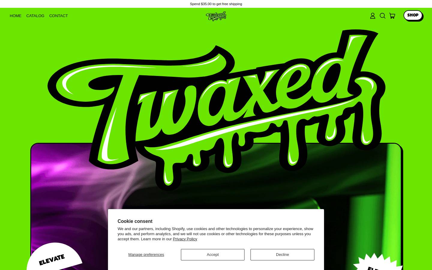 twaxed.com homepage screenshot