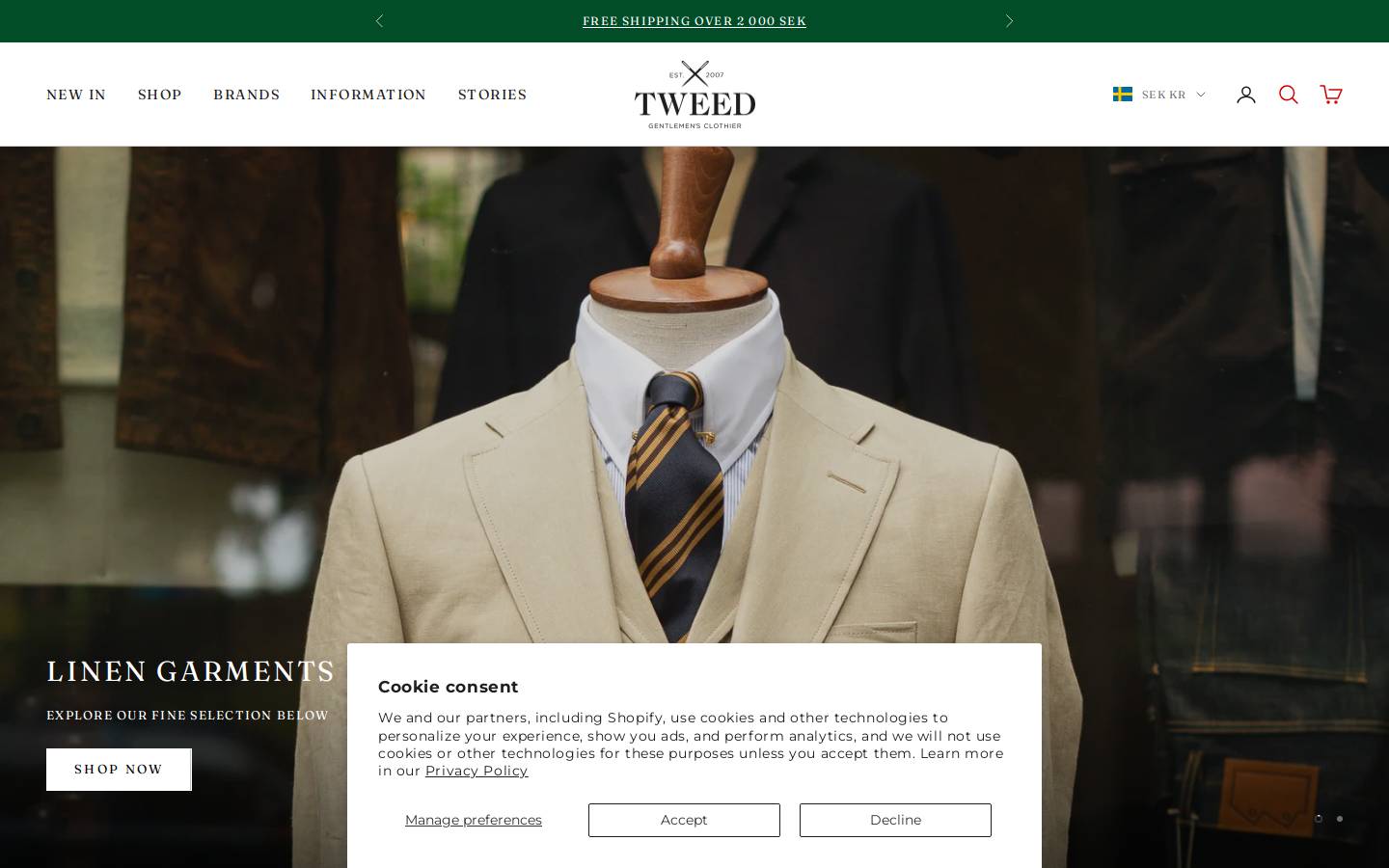 Tweed homepage screenshot