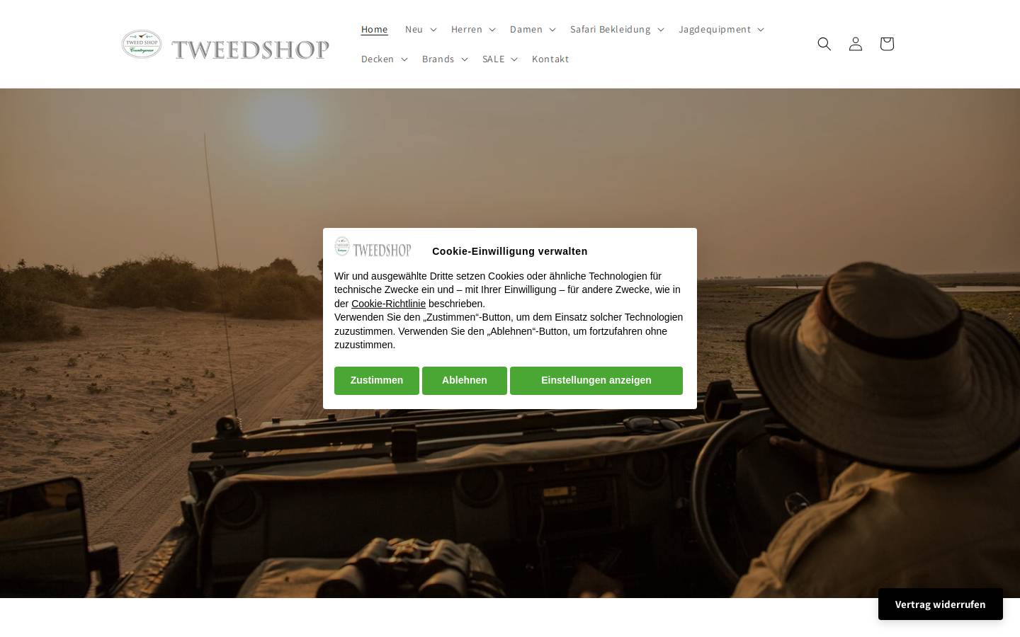 tweedshop.de homepage screenshot