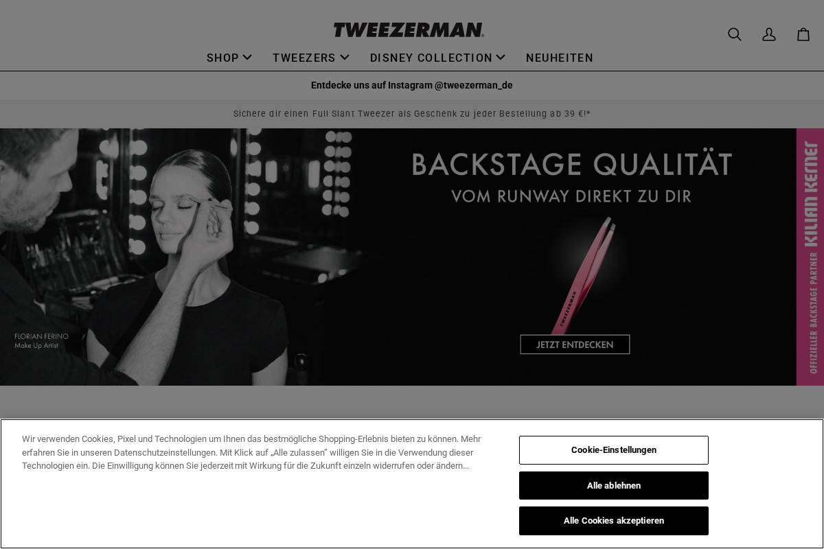Tweezerman homepage screenshot
