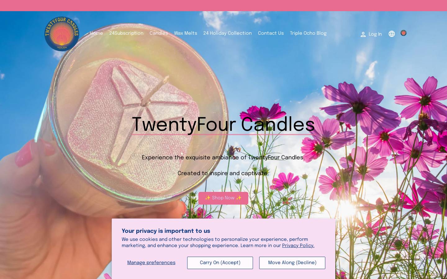 twentyfourcandles.com homepage screenshot