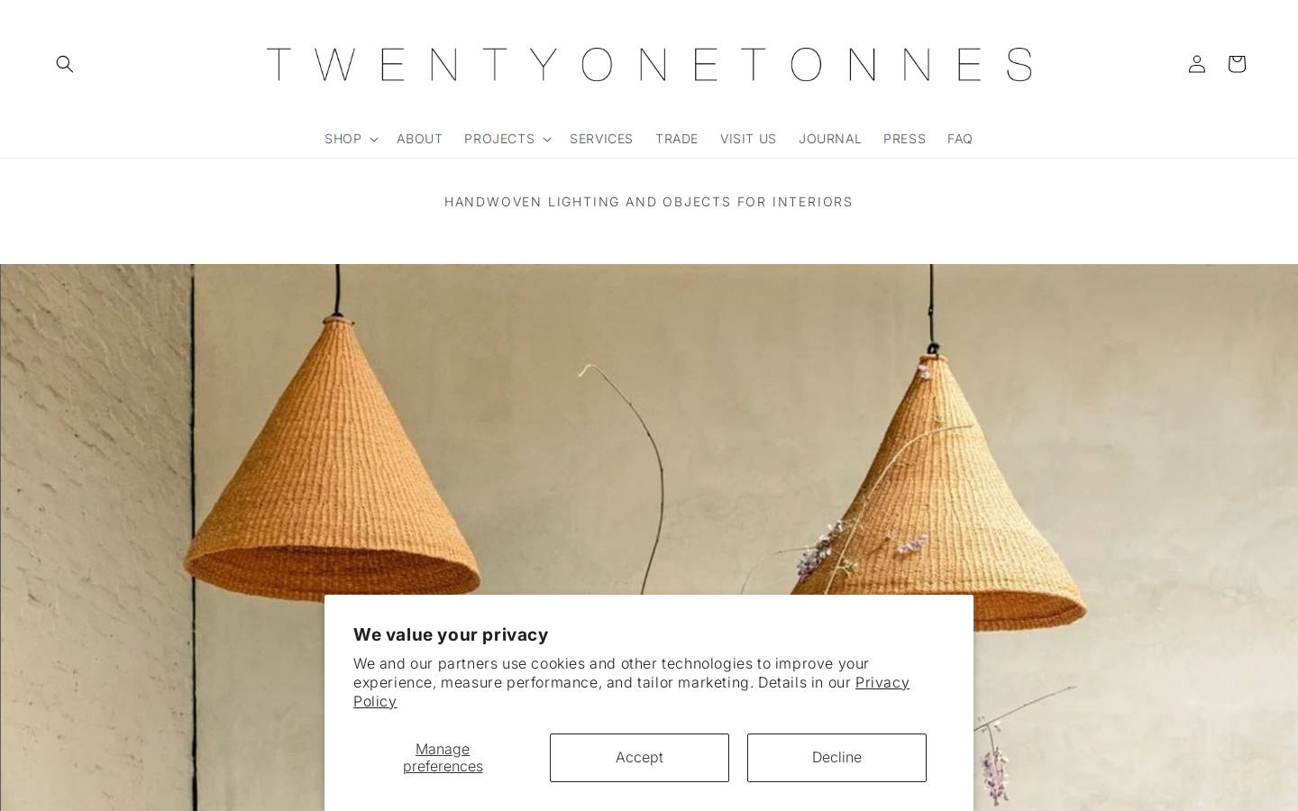 twentyonetonnes.com homepage screenshot