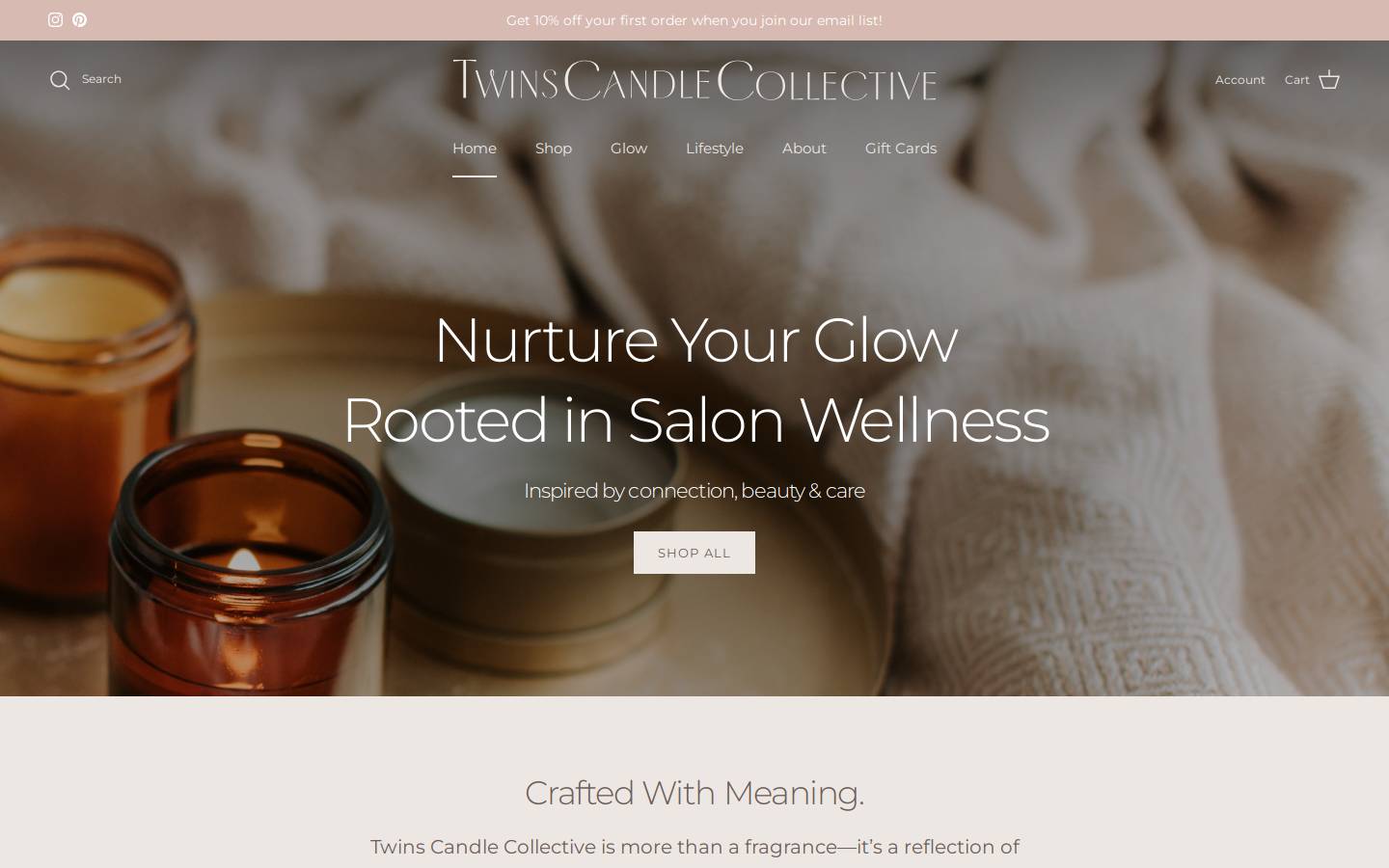 twincandlecollective.com homepage screenshot