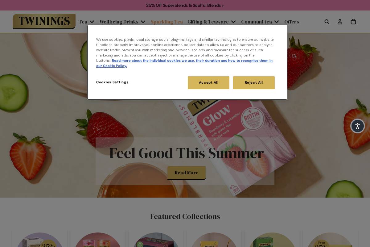 Twinings homepage screenshot