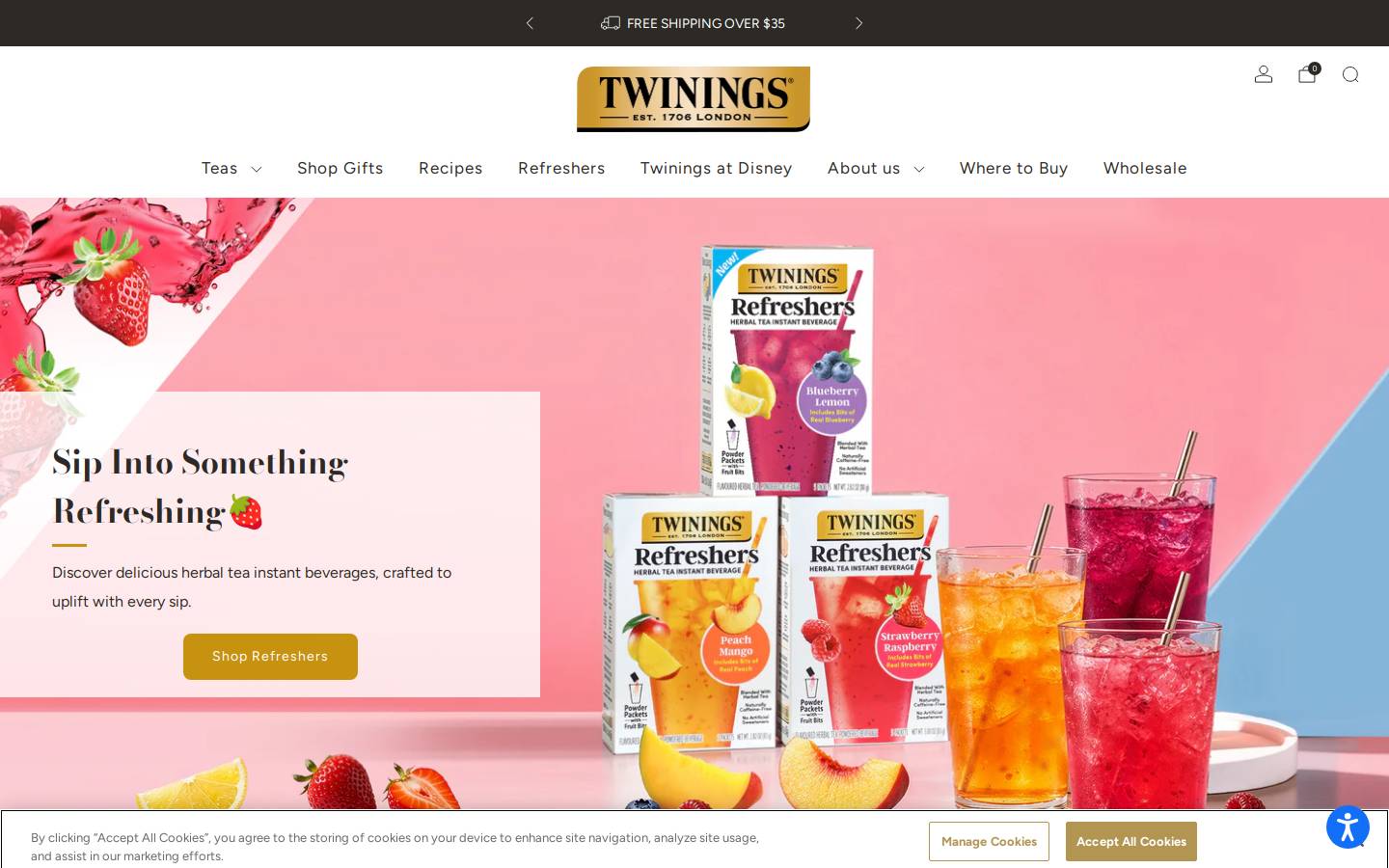 twiningsusa.com homepage screenshot
