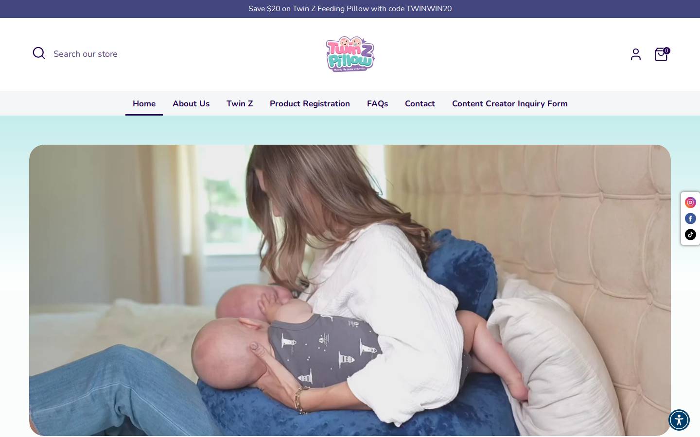 twinznursingpillow.com homepage screenshot