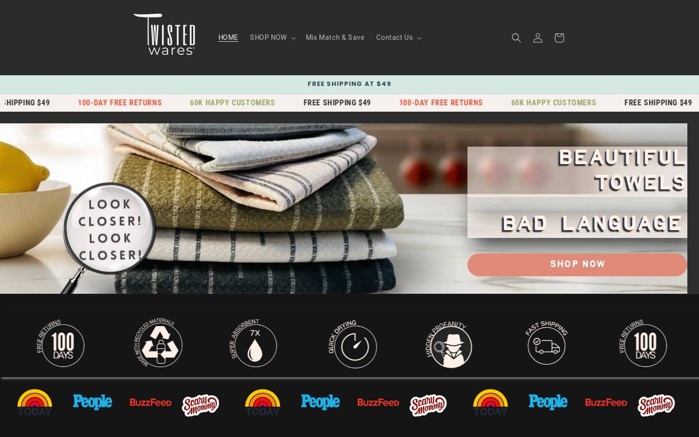 twistedwares.com homepage screenshot