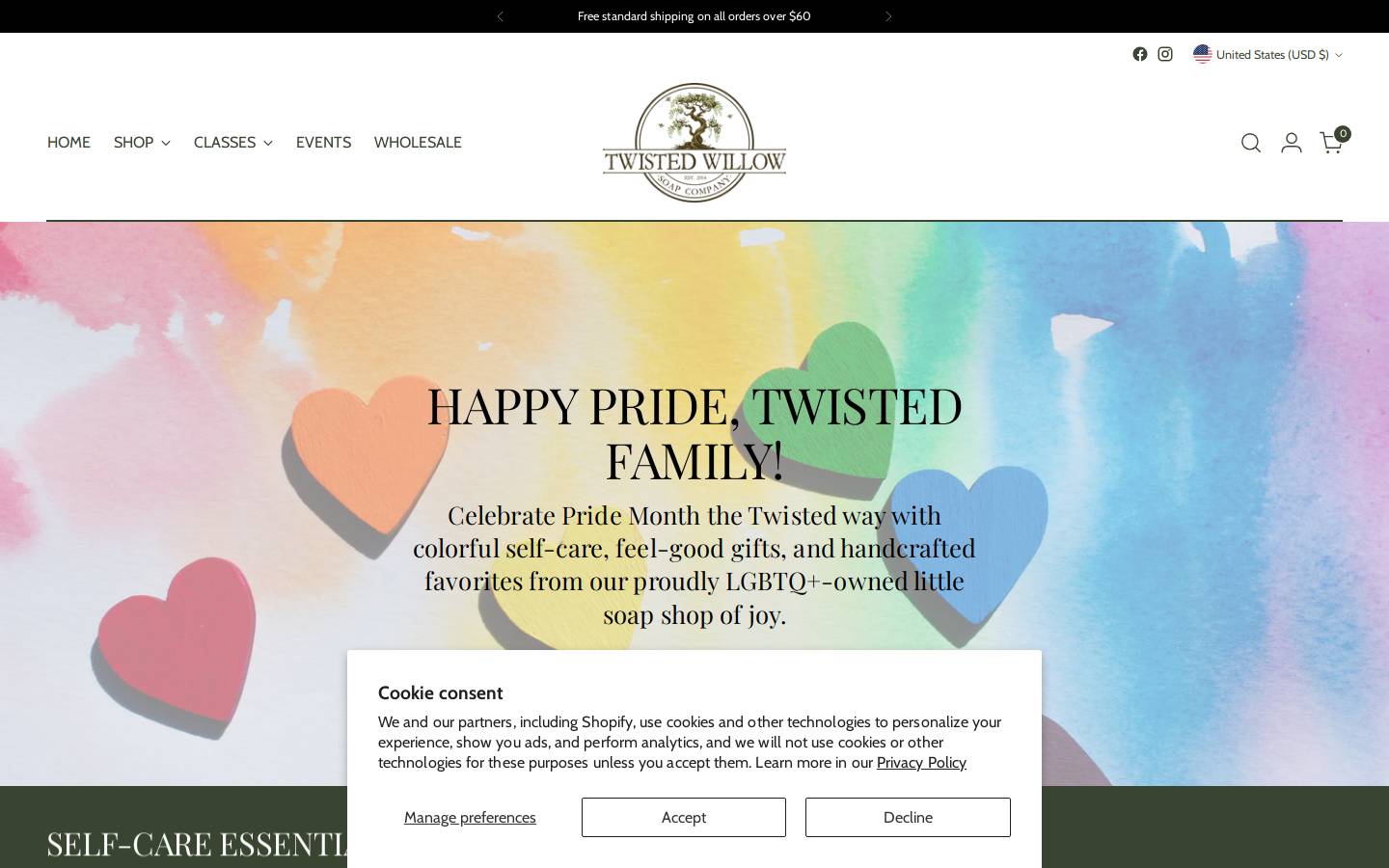 twistedwillowsoap.com homepage screenshot