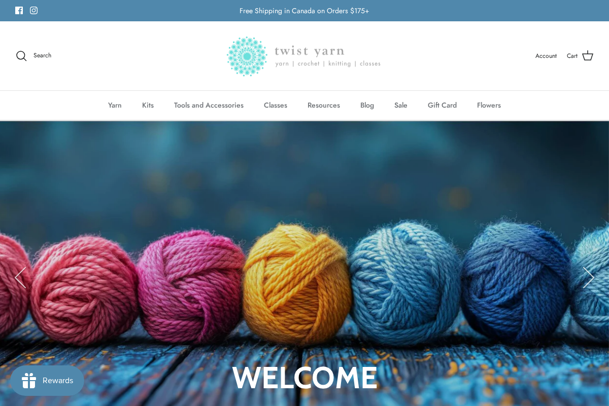 twistyarn.ca homepage screenshot
