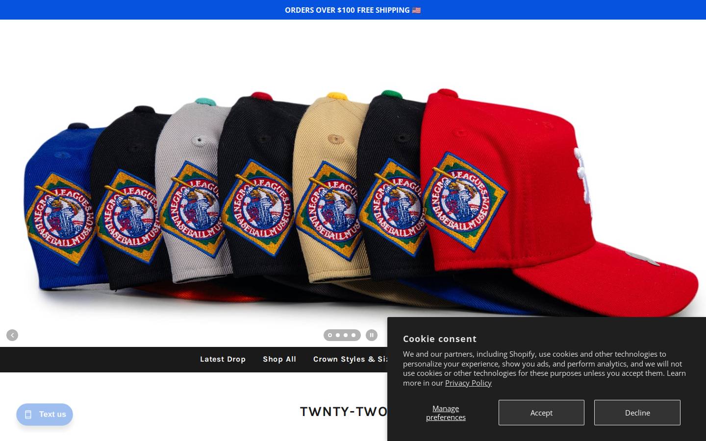 Twnty Two homepage screenshot