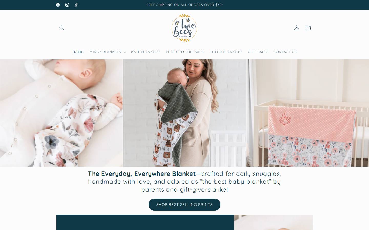 twobeesboutique.com homepage screenshot
