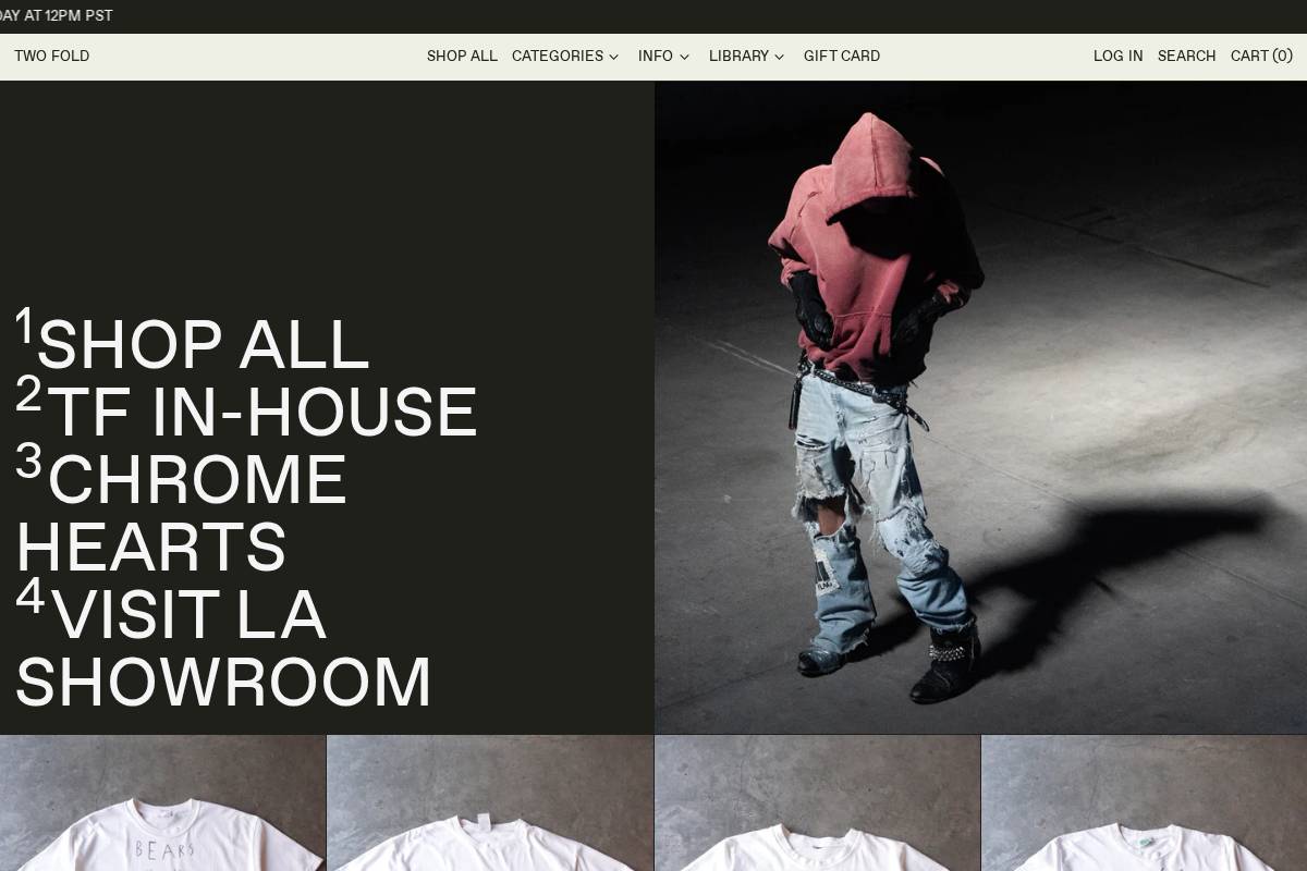 twofoldvintage.com homepage screenshot