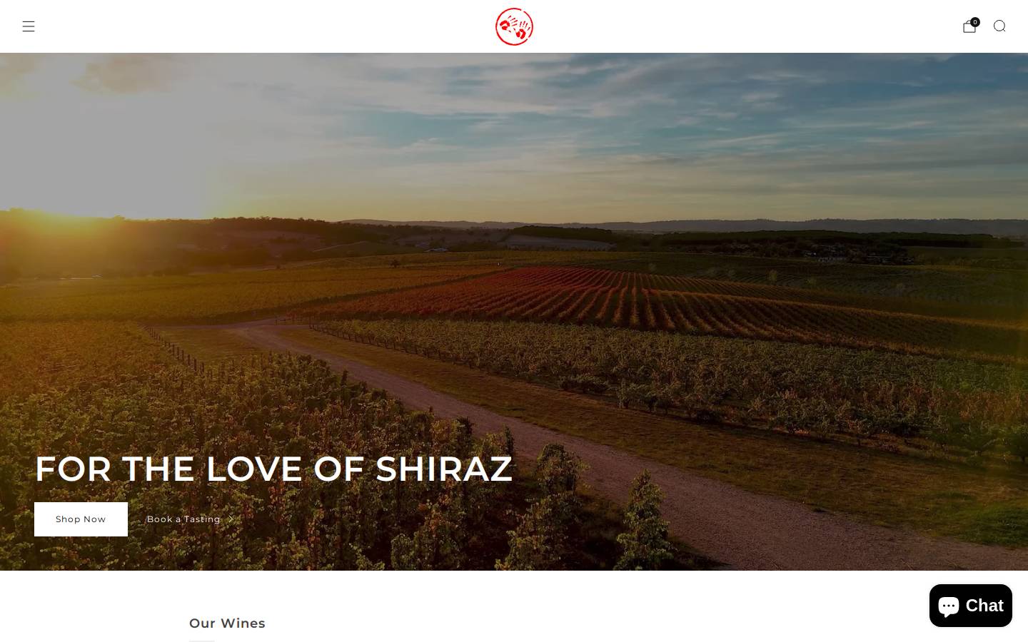 twohandswines.com homepage screenshot