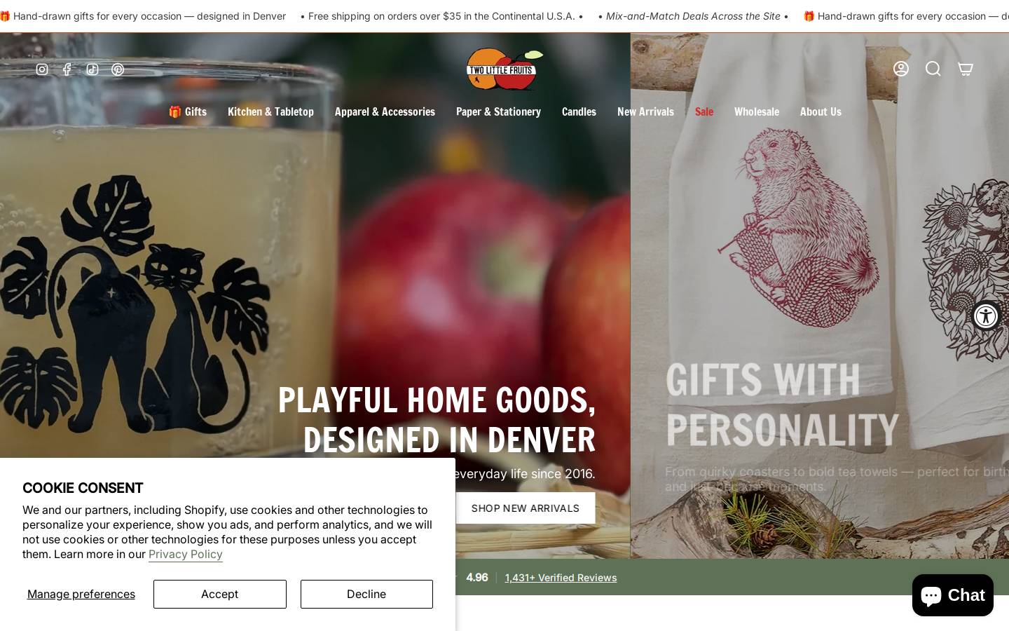 twolittlefruits.com homepage screenshot