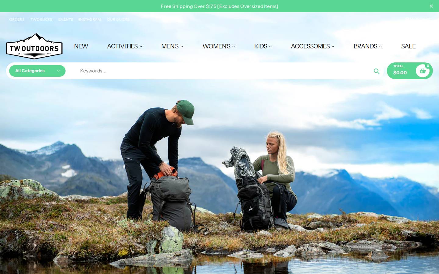 twoutdoors.ca homepage screenshot