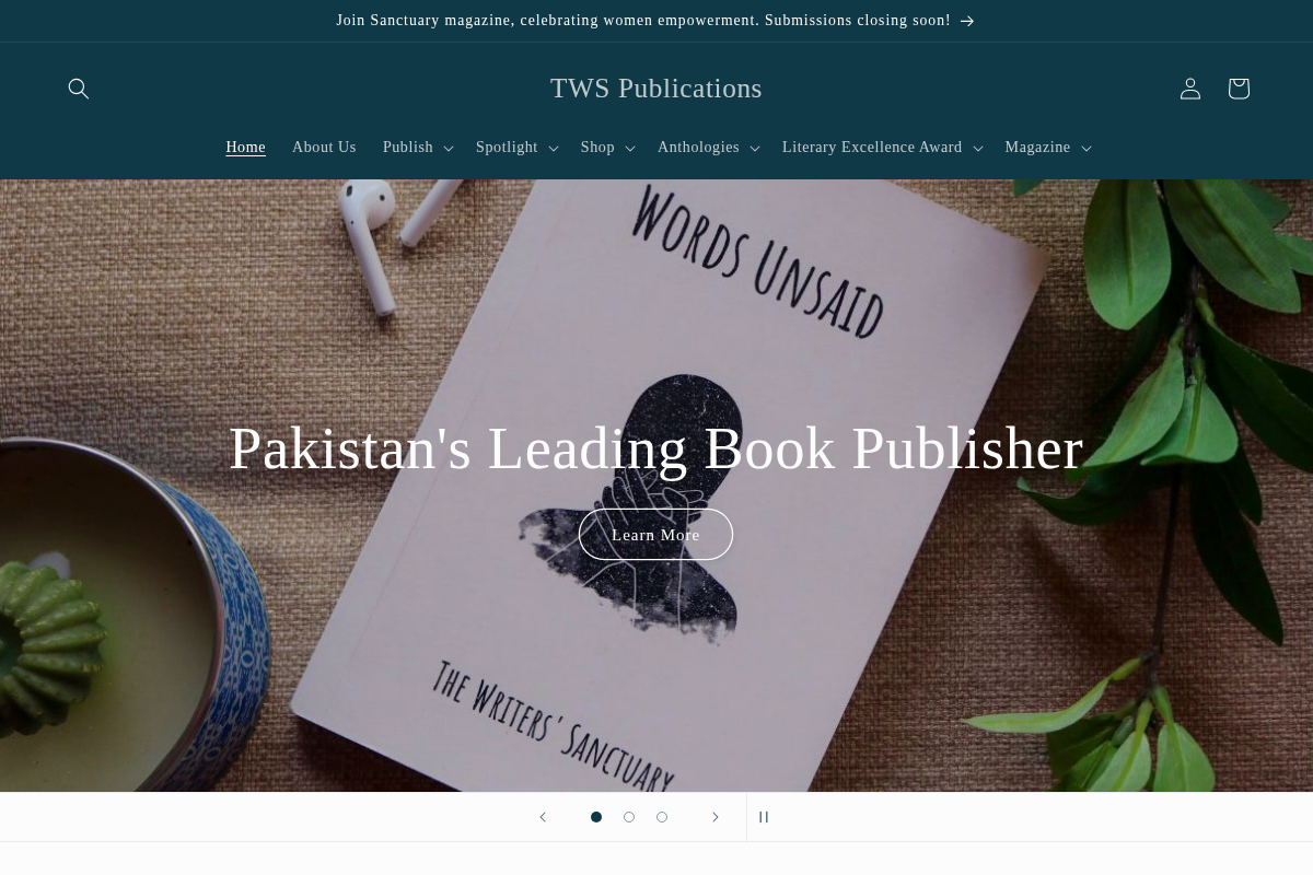 TWS Publications homepage screenshot