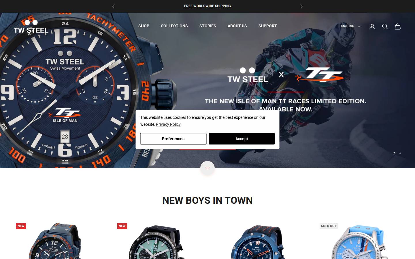 TW Steel homepage screenshot