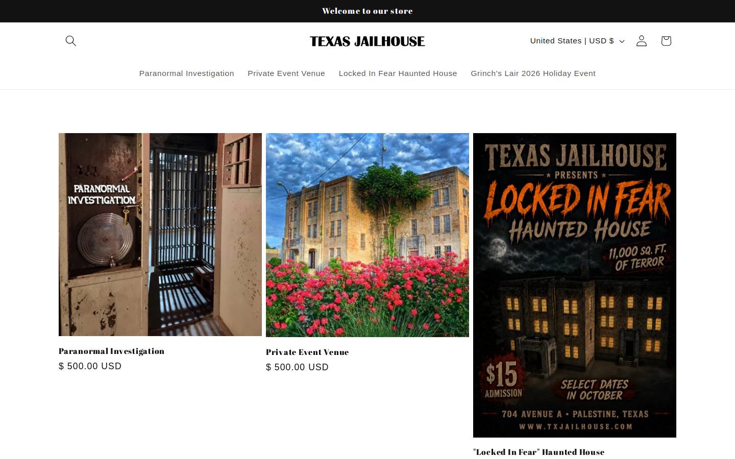txjailhouse.com homepage screenshot