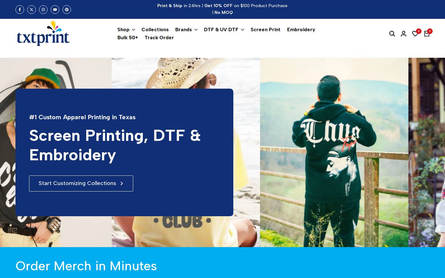 txtprint.com homepage screenshot