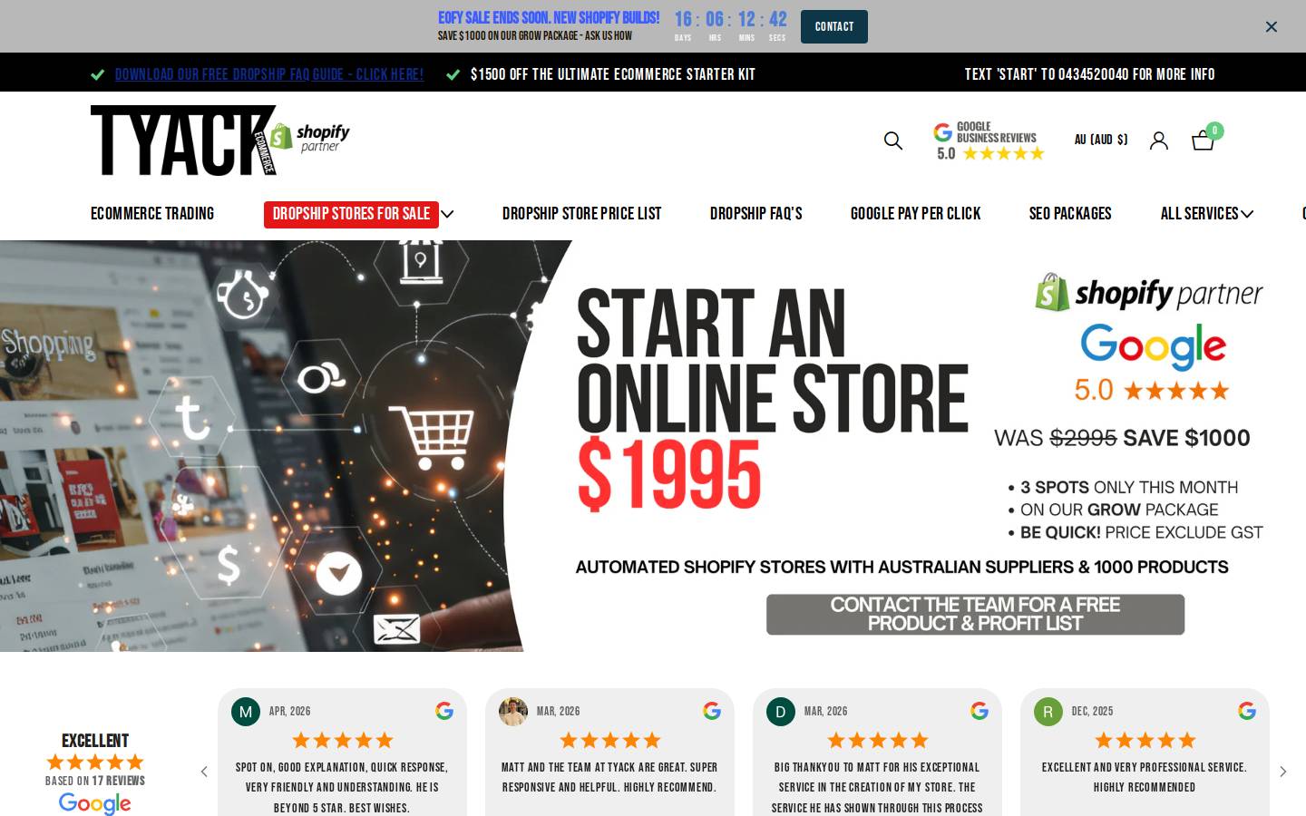 tyack.com.au homepage screenshot