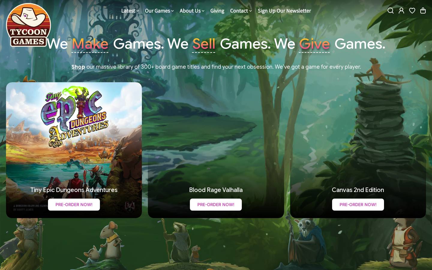 tycoongames.com homepage screenshot
