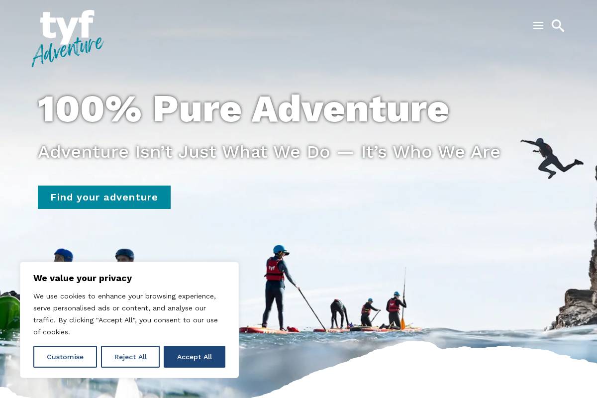 Tyf homepage screenshot