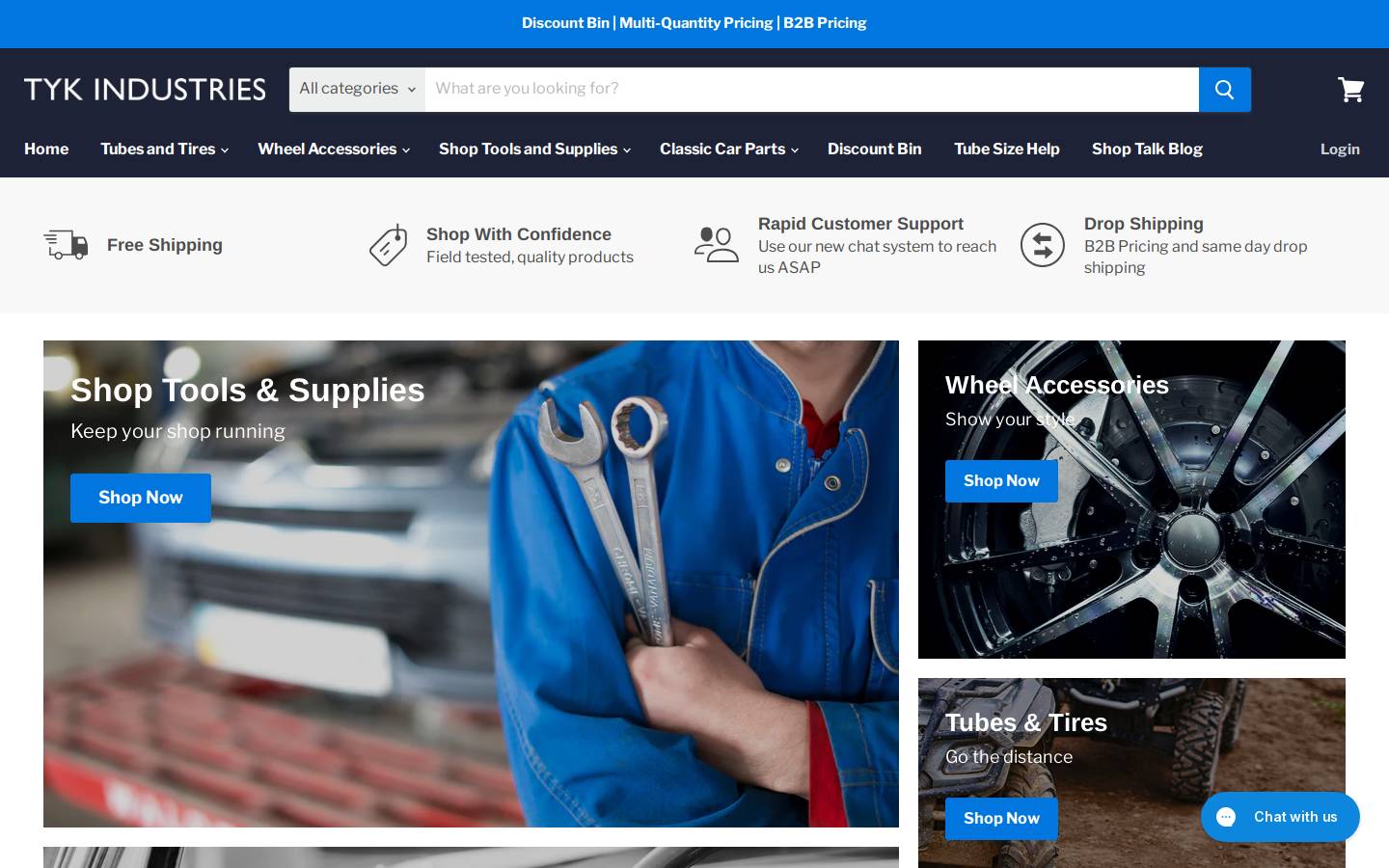 tykindustries.com homepage screenshot