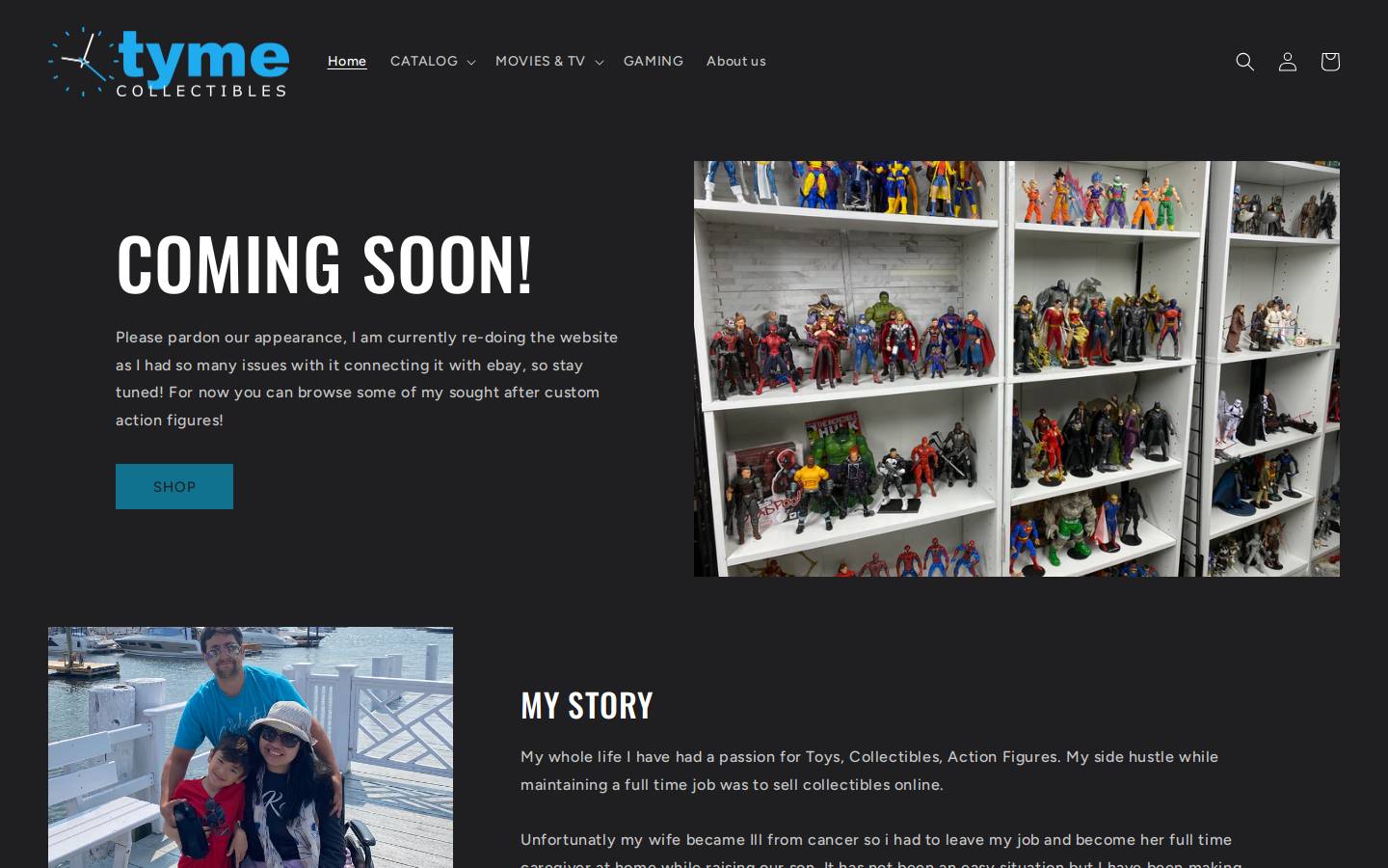 tymecollectibles.com homepage screenshot