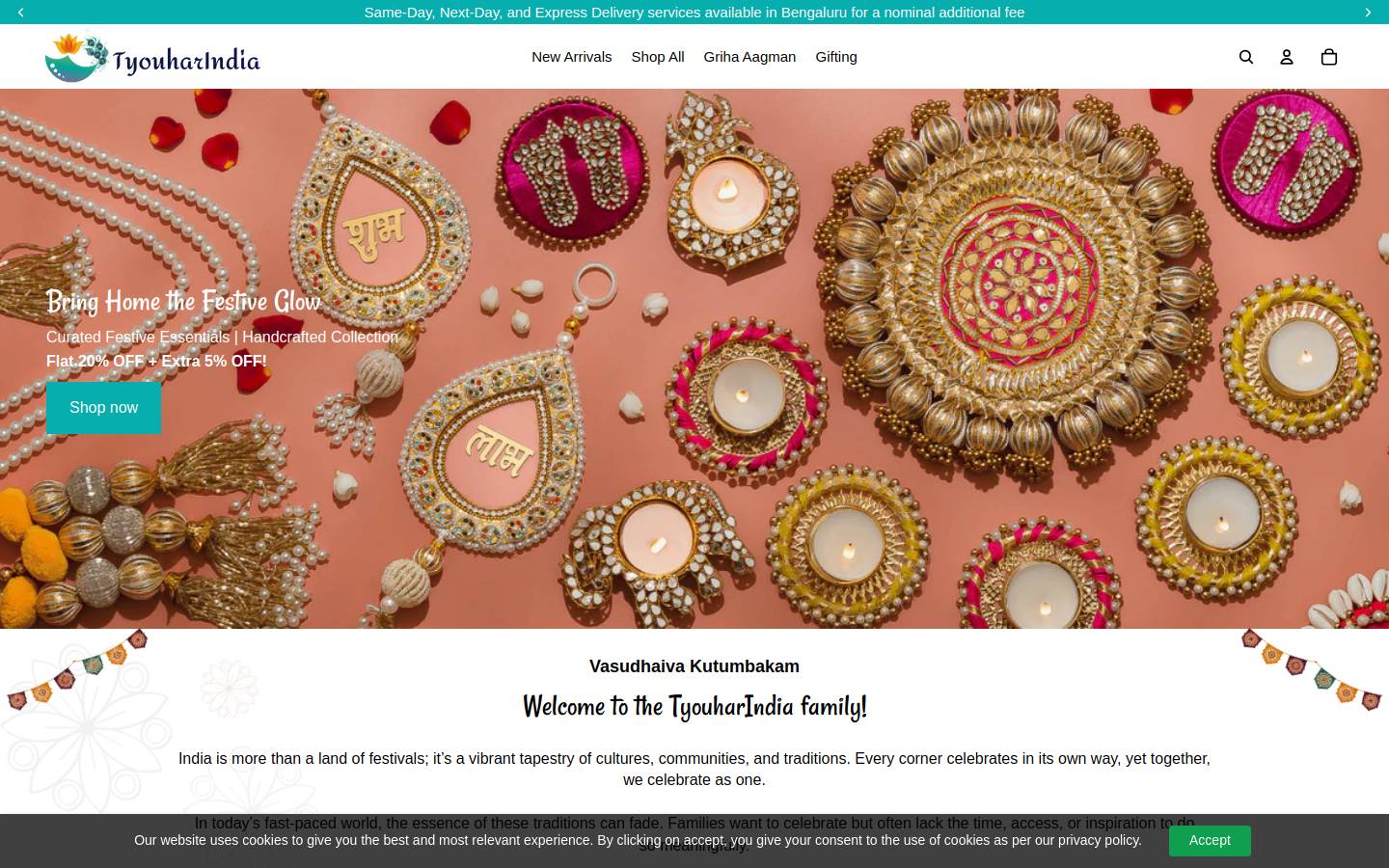 tyoharindia.com homepage screenshot