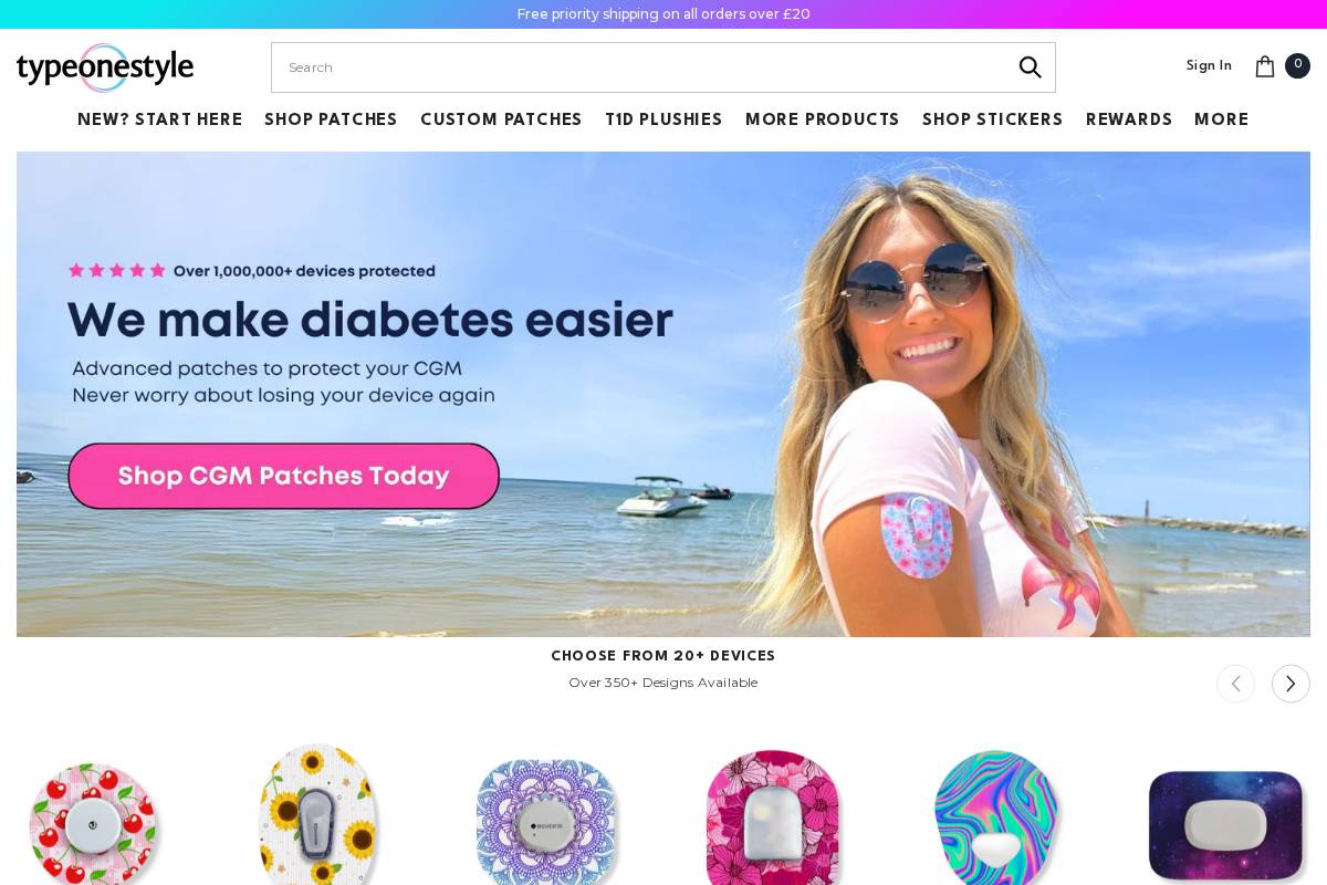 Type One Style homepage screenshot