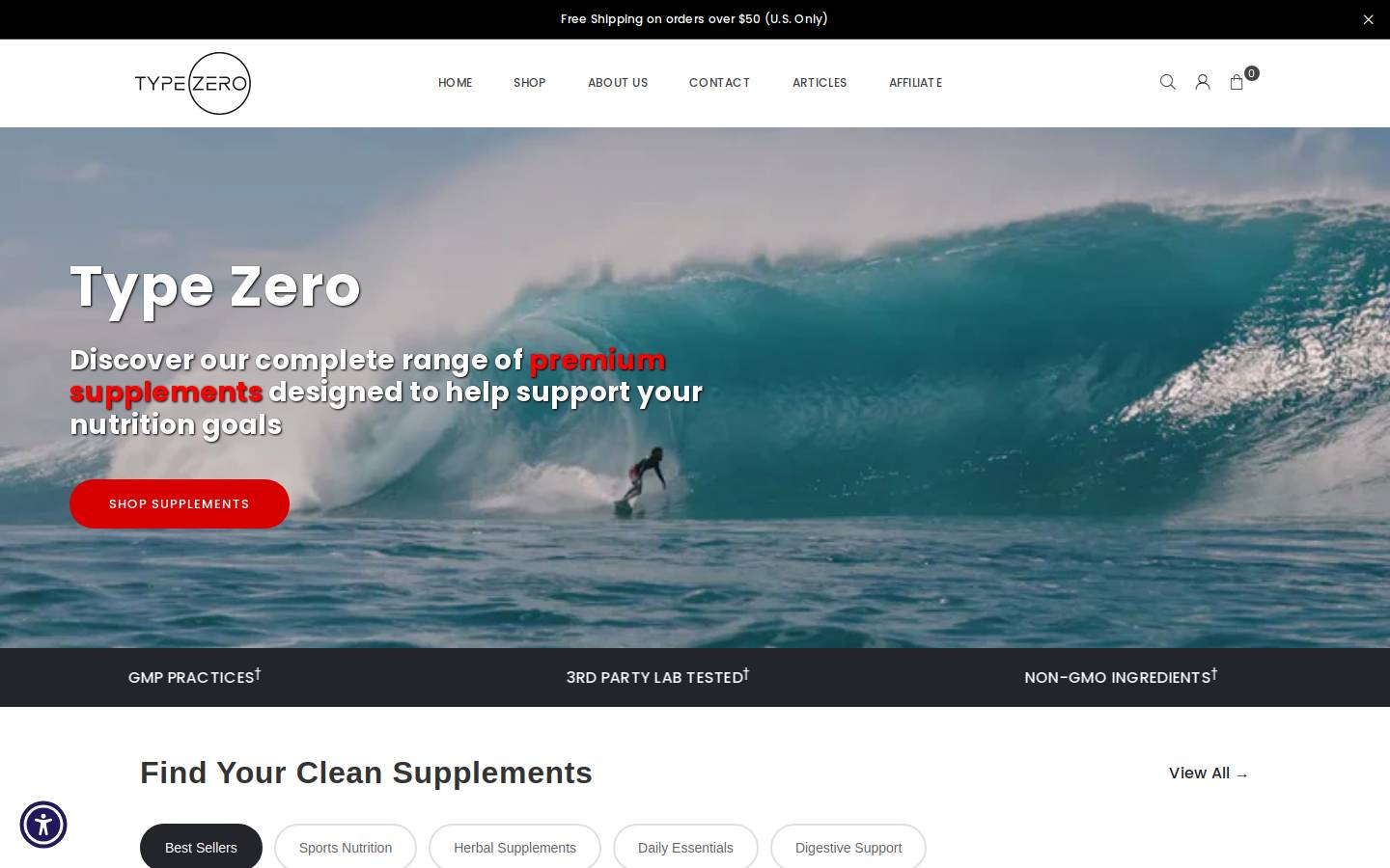 typezerohealth.com homepage screenshot
