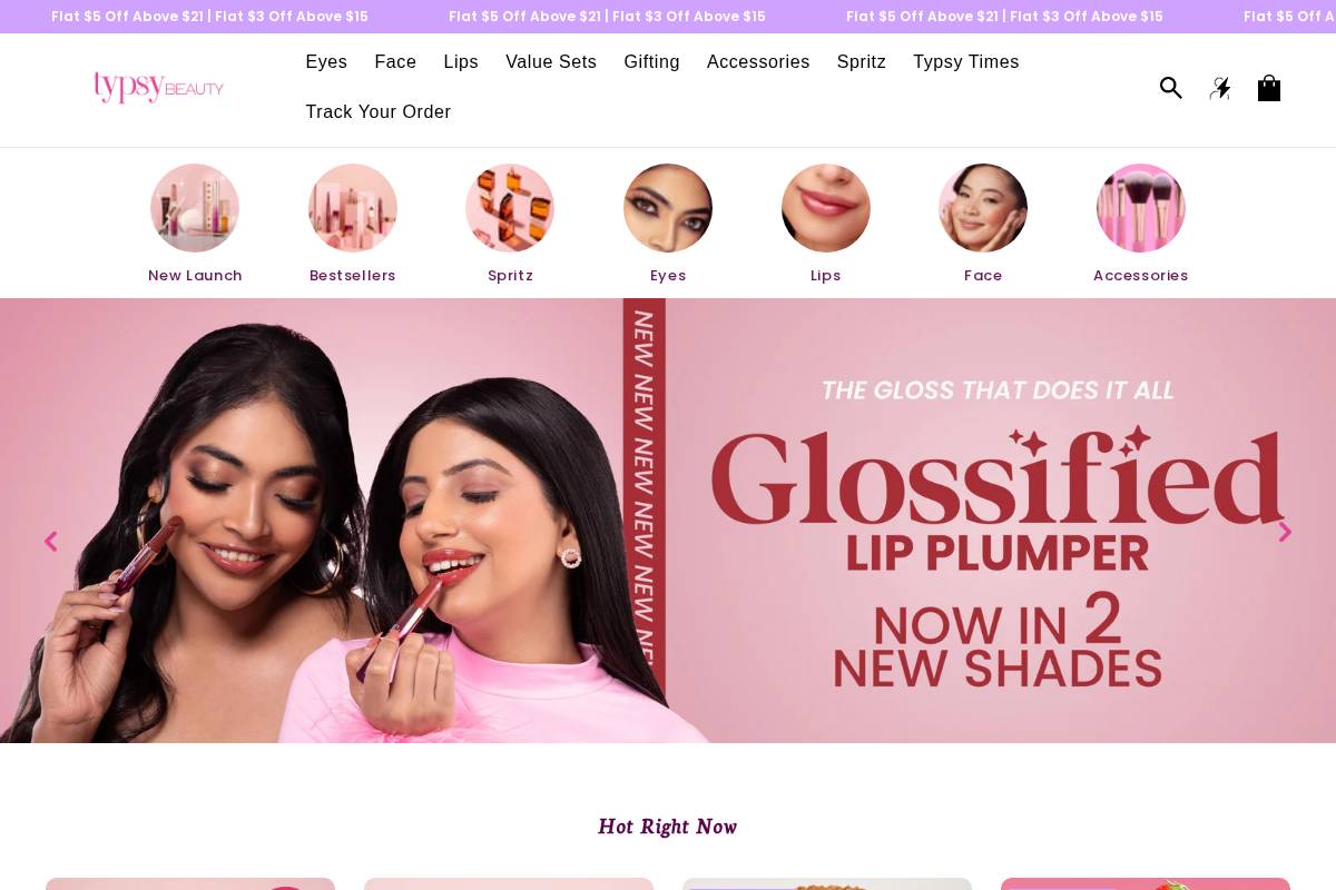 typsybeauty.com homepage screenshot