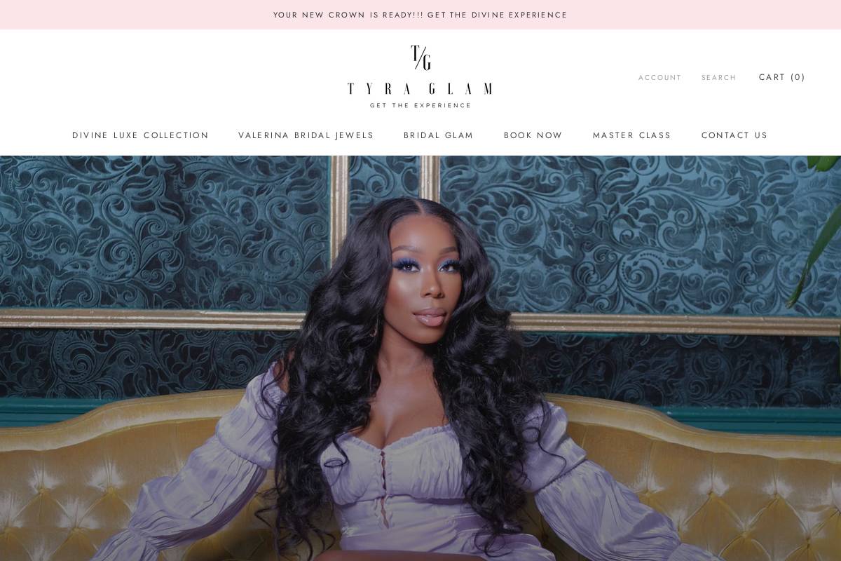 tyraglam.com homepage screenshot