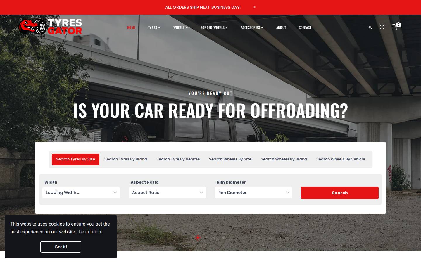 tyresgator.shop homepage screenshot