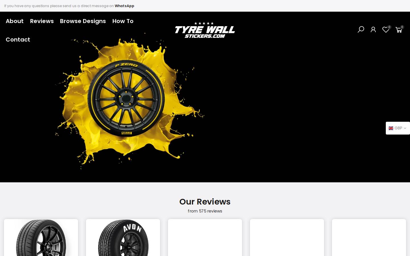 Tyre Wall Stickers homepage screenshot