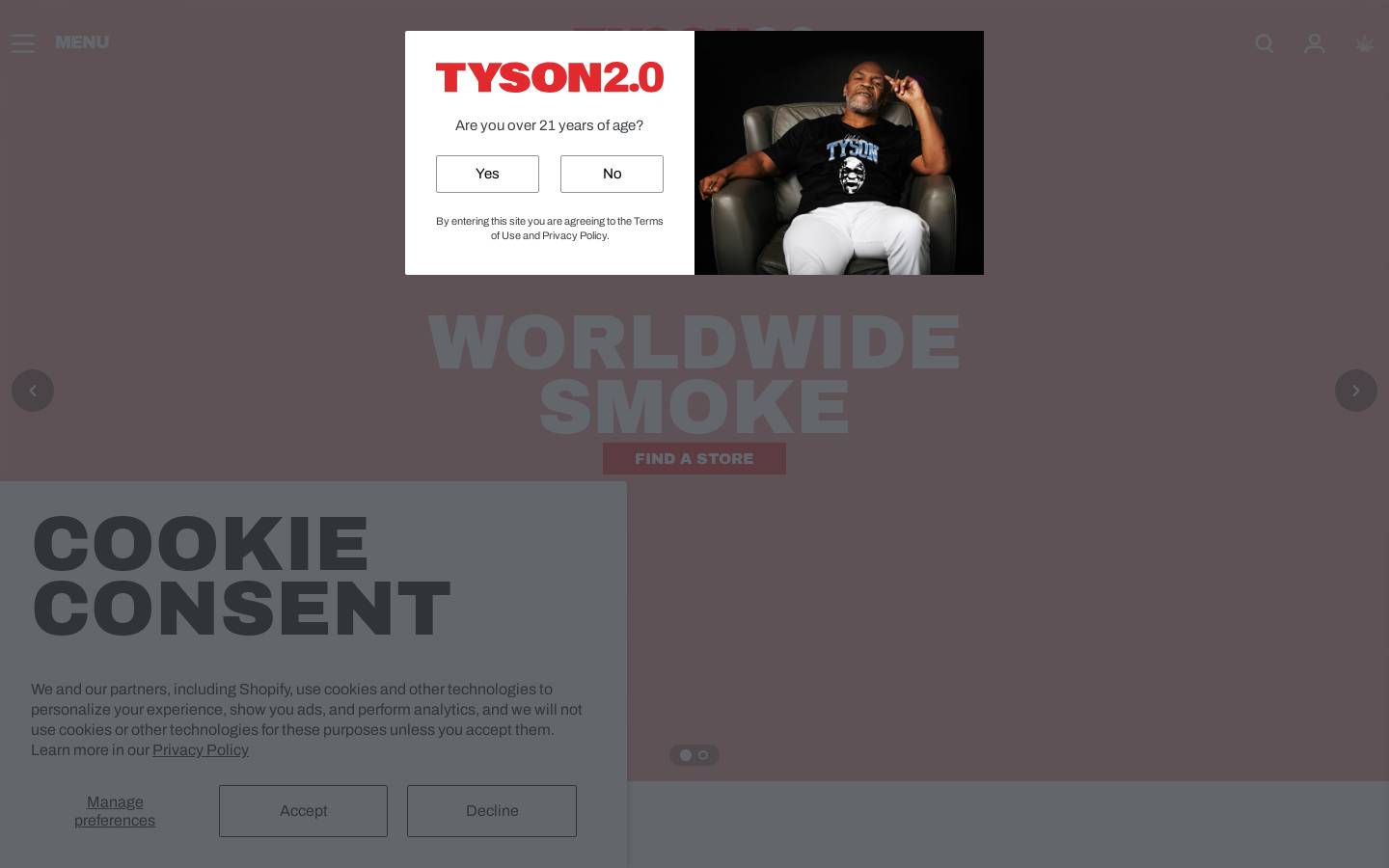 Tyson20 homepage screenshot