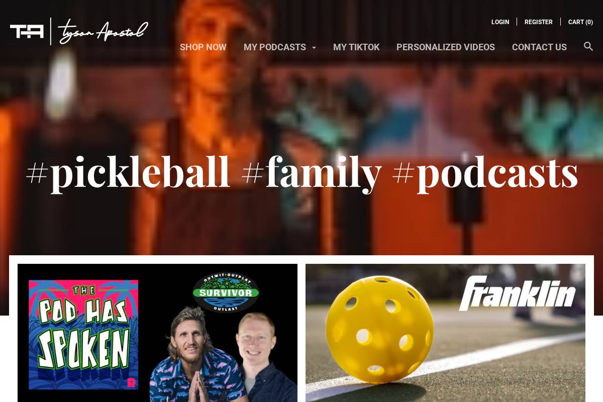 tysonapostol.com homepage screenshot