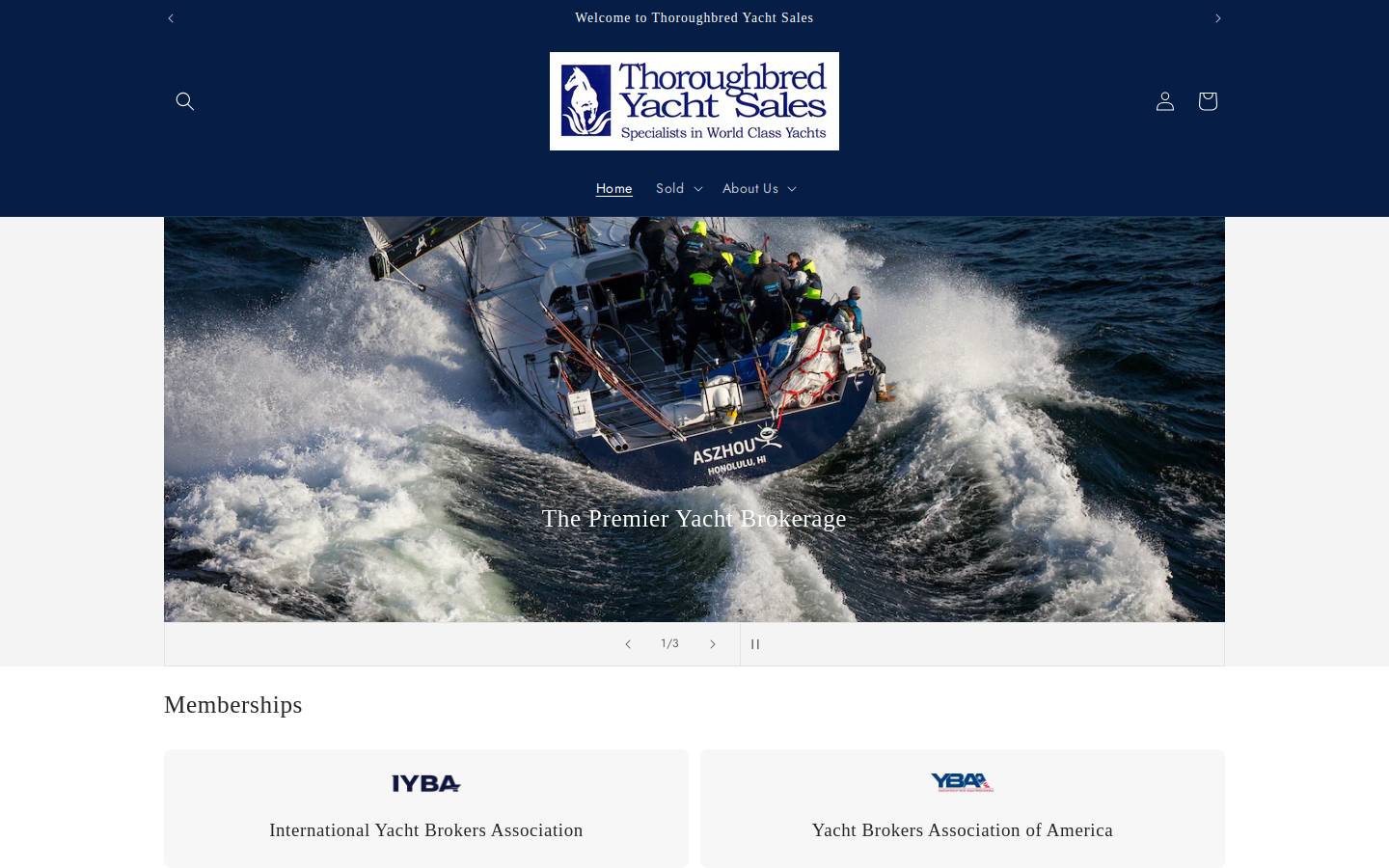 tysyachts.com homepage screenshot