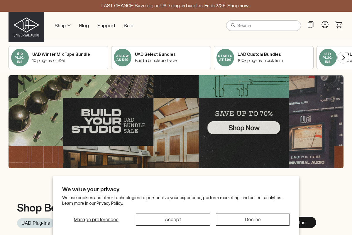 Universal Audio homepage screenshot
