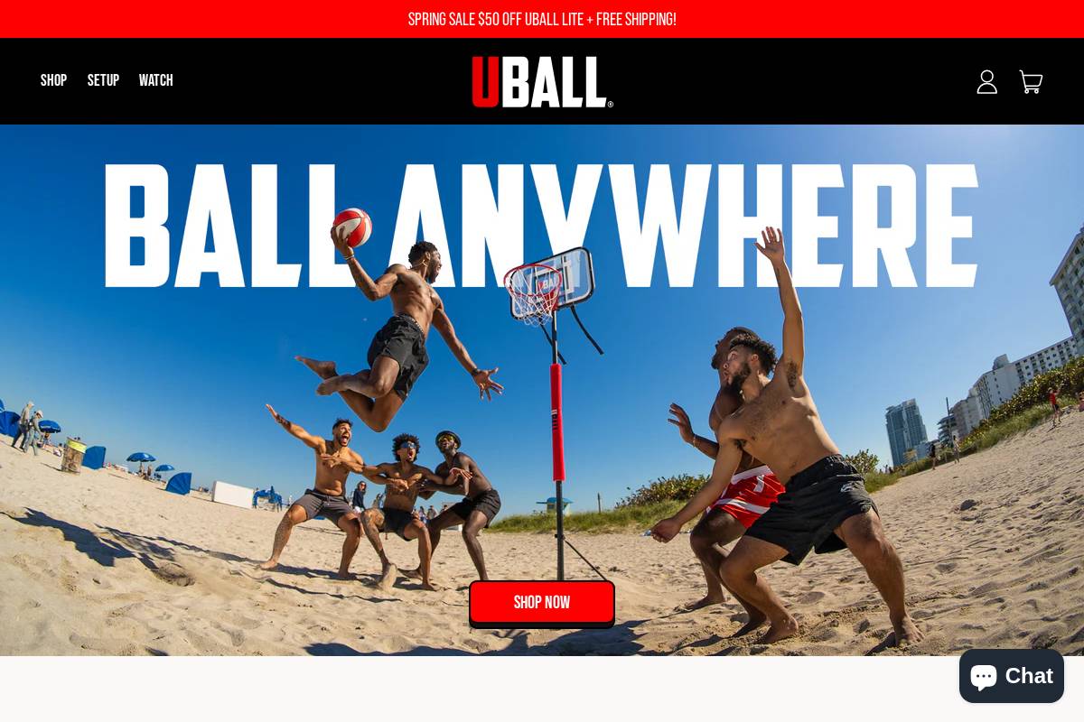uballshop.com homepage screenshot