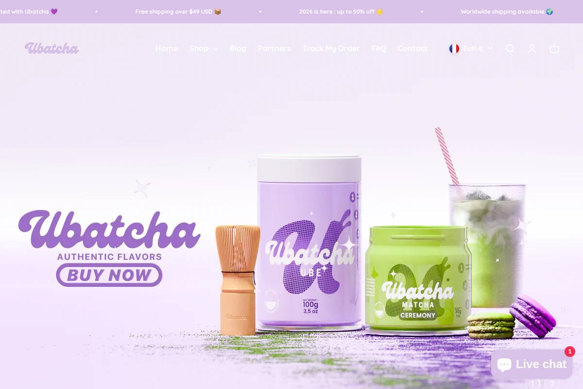 ubatcha.shop homepage screenshot