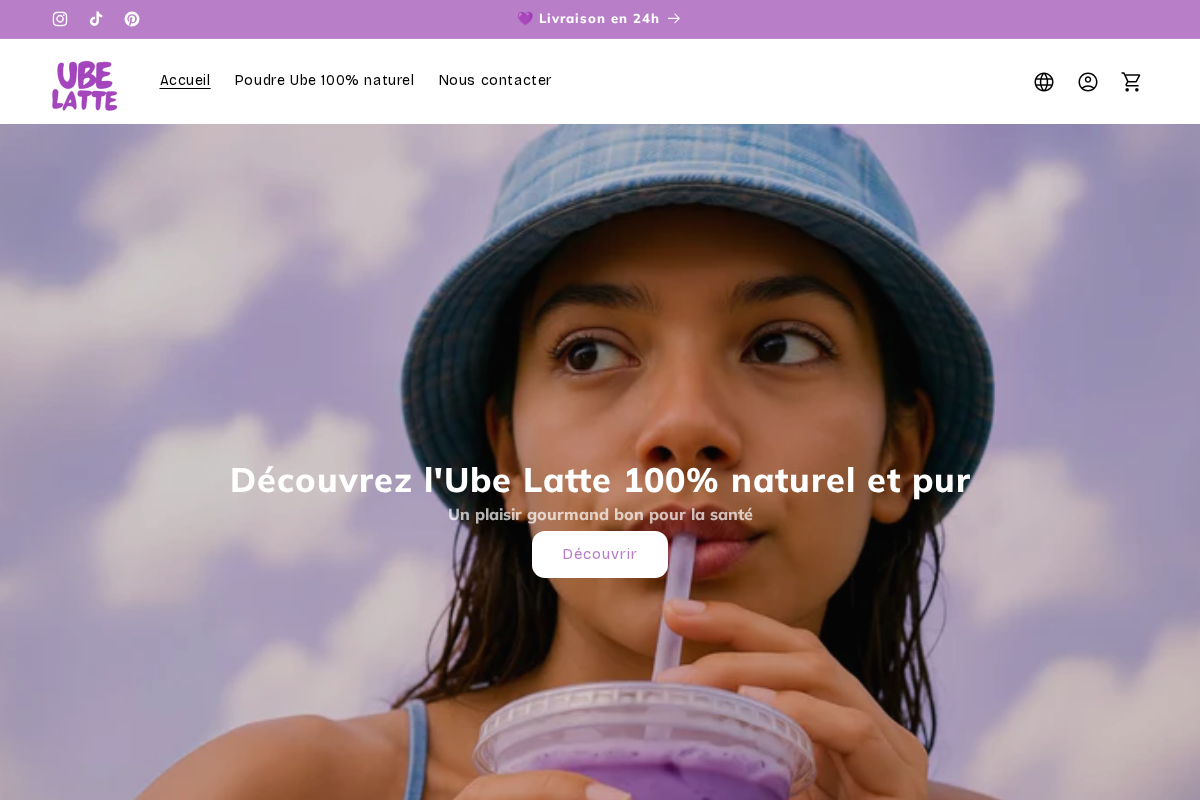 Ube Latte homepage screenshot