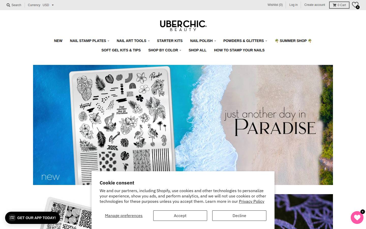 UberChic Beauty homepage screenshot